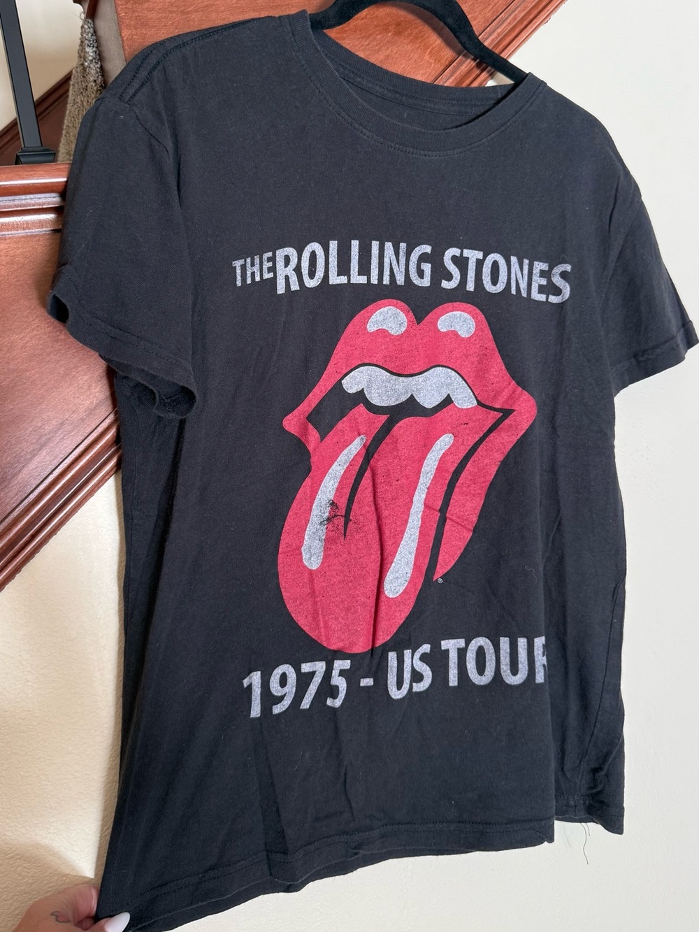 the Rolling Stones Black Red Graphic Tee - 1975 US Tour